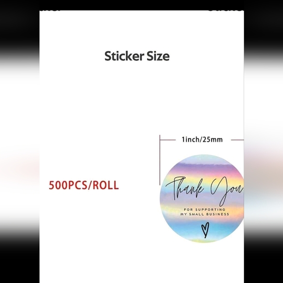 500 pc 1" "Thank You" Sticker Roll - Picture 2 of 4